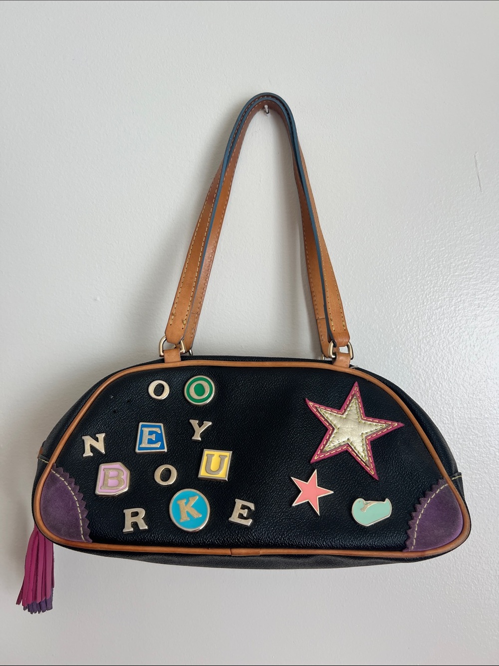 RARE- Vintage Y2K Dooney & Bourke Lindsay Lohan black barrel bag #5